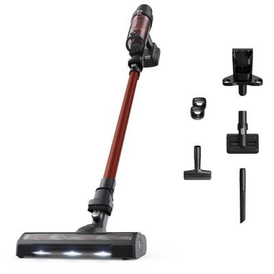 Aspirator vertical Rowenta X-Pert 7.60 RH6A73WO, 140 W, autonomie pana la 45 minute, perie cu iluminare LED, statie de incarcare cu suport accesorii, rosu & negru