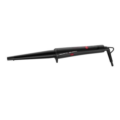 Ondulator conic Rowenta Karl Lagerfeld CF324LF0,  înveliș, Keratin & Glow, 120-200  °C, mănușă de protecție, negru&roșu