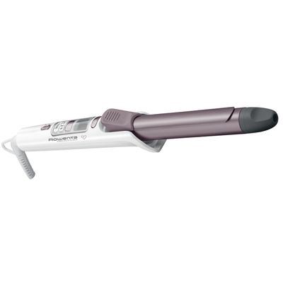 Ondulator Premium Care Precious Curls Rowenta CF3460F0, 8 trepte de temperatură 130 - 200 °C, Cronometru, Cashmere Keratin, alb