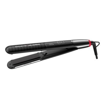 Placă de îndreptat părul Rowenta X Karl Lagerfeld SF466LF0, înveliș Keratin & Glow, plăci flotante, 140 - 210 grade, ecran LCD, negru