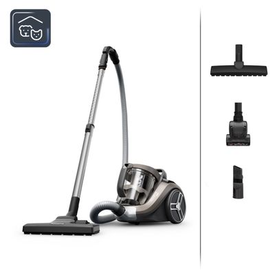 Aspirator fara sac Compact Power XXL RO4B50EA, 900 W, recipient pentru praf 2.5 L, 3 niveluri de filtrare, crem