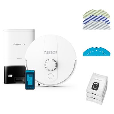 Aspirator robot Rowenta X-Plorer Serie 140+ RR9197WH, putere aspirare 5000 Pa, 4 trepte de putere, autonomie de pana la 120 minute, recipient apa 0.3L, statie incarcare si golire praf, alb Aspirator robot Rowenta X-Plorer Serie 140+ RR9197WH, putere aspirare 5000 Pa, 4 trepte de putere, autonomie de pana la 120 minute, recipient apa 0.3L, statie incarcare si golire praf, alb