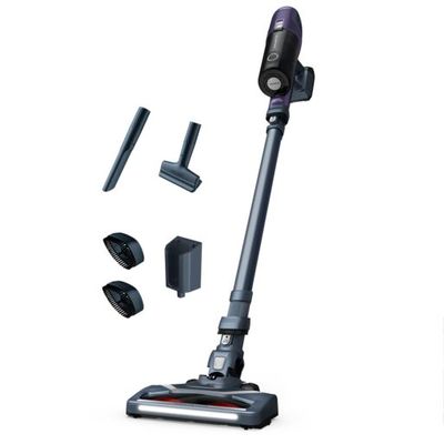 Aspirator vertical Rowenta X-Pert 6.60 Essential RH6838WO, autonomie 45 minute, functie Eco, 100 W, Tehnologie Ciclonica, gri, argintiu