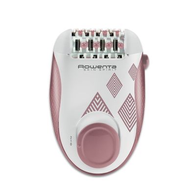 Epilator Rowenta Skin Spirit EP2900F1, 2 trepte de viteză, 24 pensete, sistem de ghidare, sistem de masaj cu bile, roz
