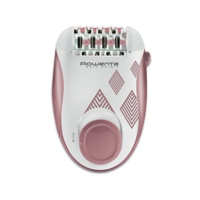 Epilator Rowenta Skin Spirit EP2900F1, 2 trepte de viteză, 24 pensete, sistem de ghidare, sistem de masaj cu bile, roz