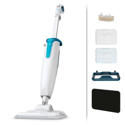 Mop cu abur Rowenta Steam Power RY6597WH, 1200 W, 0.6 L, filtru anticalcar, 3 setări abur, alb