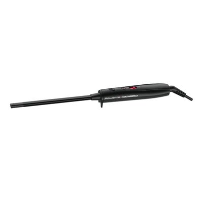Ondulator de păr Rowenta Karl Lagerfeld Curls Forever CF311LF0, diametru 10mm, 180° C, învelis Keratin&Shine, încalzire rapidă, mănușă de protecție, cablul 1.8m, negru&roșu