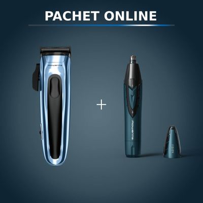 Pachet PROMO Aparat de tuns Rowenta Barber Experience TN1551E0 & Trimmer pentru nas & urechi Rowenta Vision TN3011F0