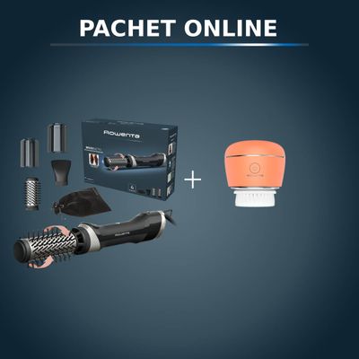 Pachet PROMO Perie rotativa cu aer cald Rowenta Brush Activ UB9530F0 & Perie electrica de curatare faciala Rowenta My Beauty Routine Anti-Blemish LV4010F0