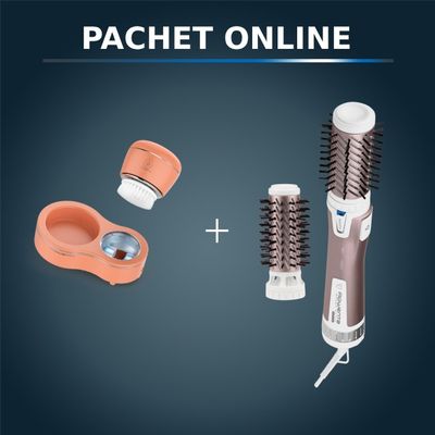 Pachet PROMO Perie rotativa Rowenta Brush Activ' Premium Care CF9540 & Perie electrica de curatare faciala Rowenta My Beauty Routine Anti-Blemish LV4010F0