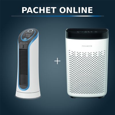 Pachet PROMO Ventilator turn Rowenta Eole Compact VU6210F0 & Purificator Rowenta PU2530F0 PURE AIR Essentials