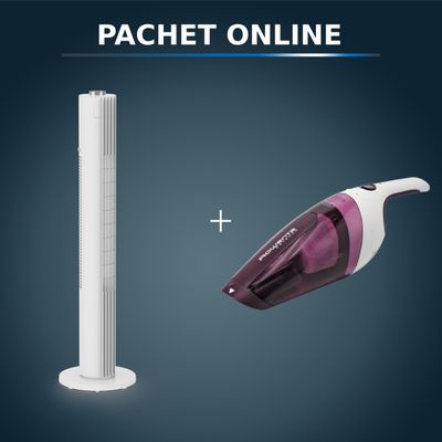 Pachet PROMO Ventilator Rowenta Urban Cool VU6720F0 si Aspirator de mână Rowenta Extenso Dry AC232001