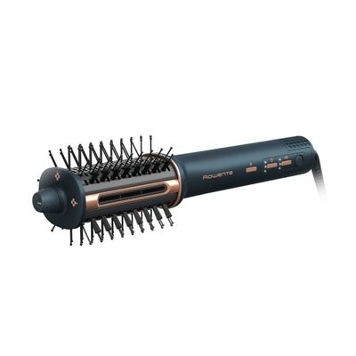 Perie cu aer cald 3 in 1 Rowenta Air Brush 3D UB9720E0, 1100W, generator de ioni, 3 trepte de viteza & temperatura, functie jet de aer rece, varf rece, verde & bronz