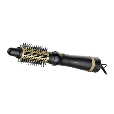 Perie cu aer cald Express Style CF6330F0, 3 accesorii, invelis ceramic, cablu rotativ 360°, negru & auriu