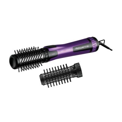 Perie rotativa cu aer cald Rowenta Brush Activ' CF9525F0, 1000W, 2 perii rotative, 2 trepte de temperatura si viteza, functie jet de aer rece, generator de ioni, invelis ceramic, negru & violet