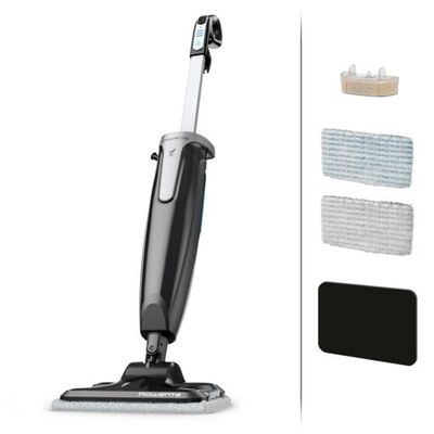 Mop cu abur Rowenta Steam Power RY6555WH, 1200W, 0.6L, filtru anticalcar, 3 setari de reglaj al aburului, Negru/Albastru