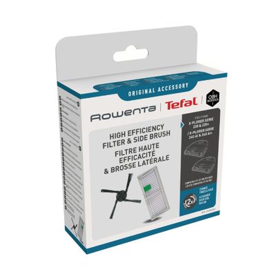 Set filtru & perie laterala Rowenta ZR294002 pentru aspiratoarele robot X-Plorer Serie 220, 220+, 240 AI, 240 AI +, seriile RR94xx, RR96xx