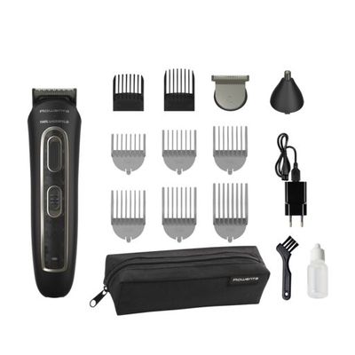 Aparat de tuns multifunctional Rowenta x Karl Lagerfeld Trim & Style 12 in 1 TN911LF0, Tehnologia Wet & Dry, autonomie pana la 120 minute 
