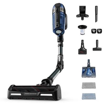Aspirator vertical Rowenta X-Force Flex 12.60 cu mop Aqua RH98C8WO, 320W, 45 minute autonomie, baza de incarcare, tehnologie flex, Albastru/ negru