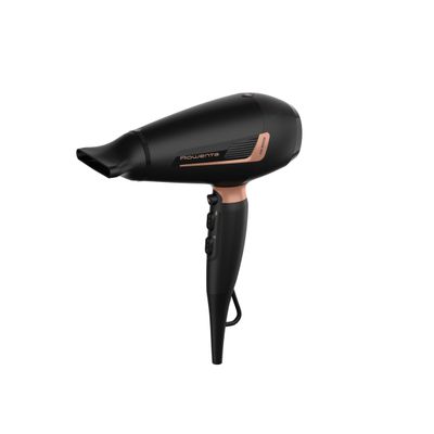 Uscător de păr Rowenta Pro Expert CV8830F0, 2200W, tehnologie Ionic Booster, 3 setari de temperatura, jet de aer rece, difuzor, inel de agatare, negru&maro
