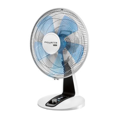 Ventilator de birou Rowenta Turbo Silence Extreme VU2630F0, 40W, 4 trepte de viteza, functie Turbo Boost, elice cu 5 lame, alb