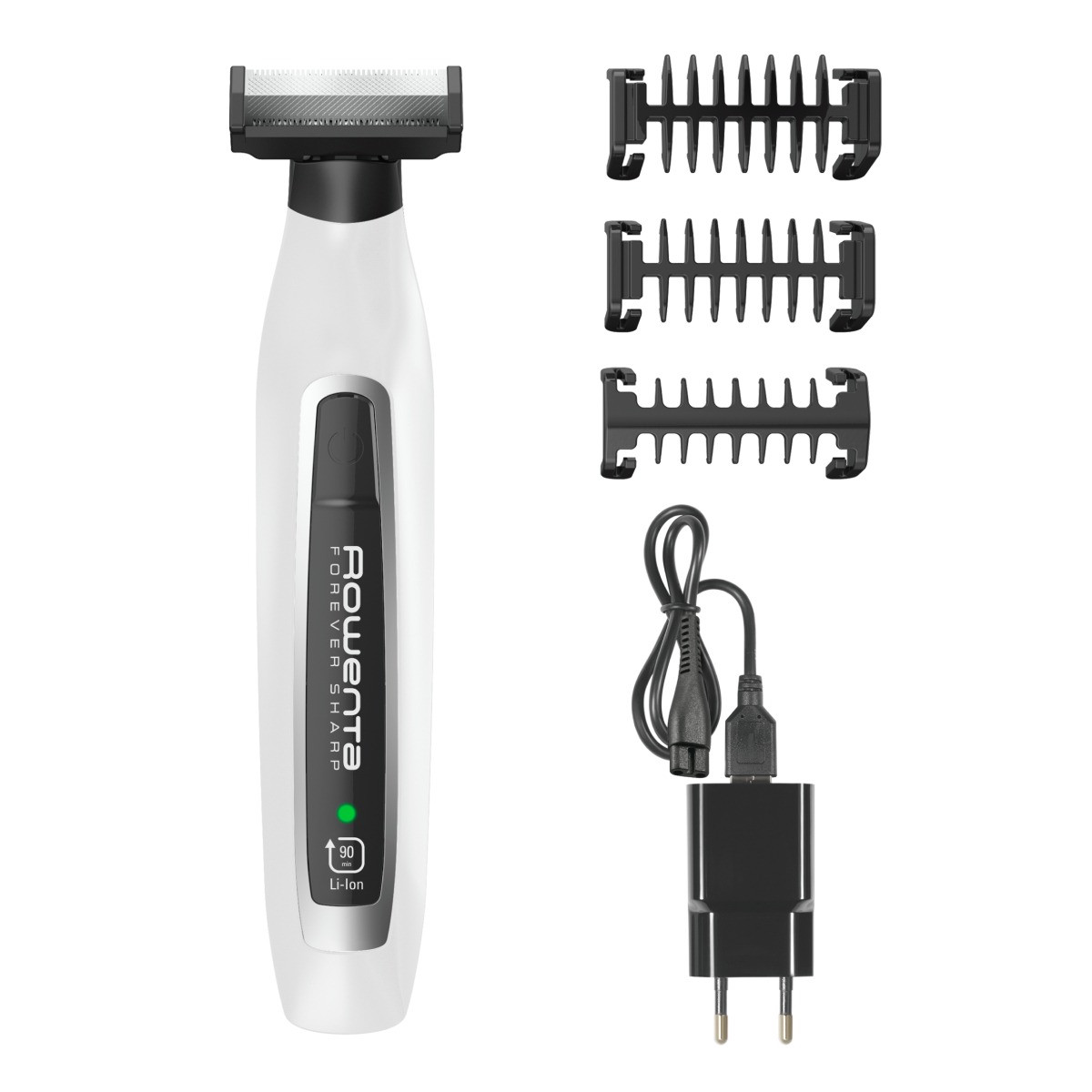 Aparatul hibrid de tuns  conturat și bărbierit Rowenta Forever Sharp TN6010F5  wet&dry  lame  inox cu tehnologie cu autoascutire  3 piepteni  negru