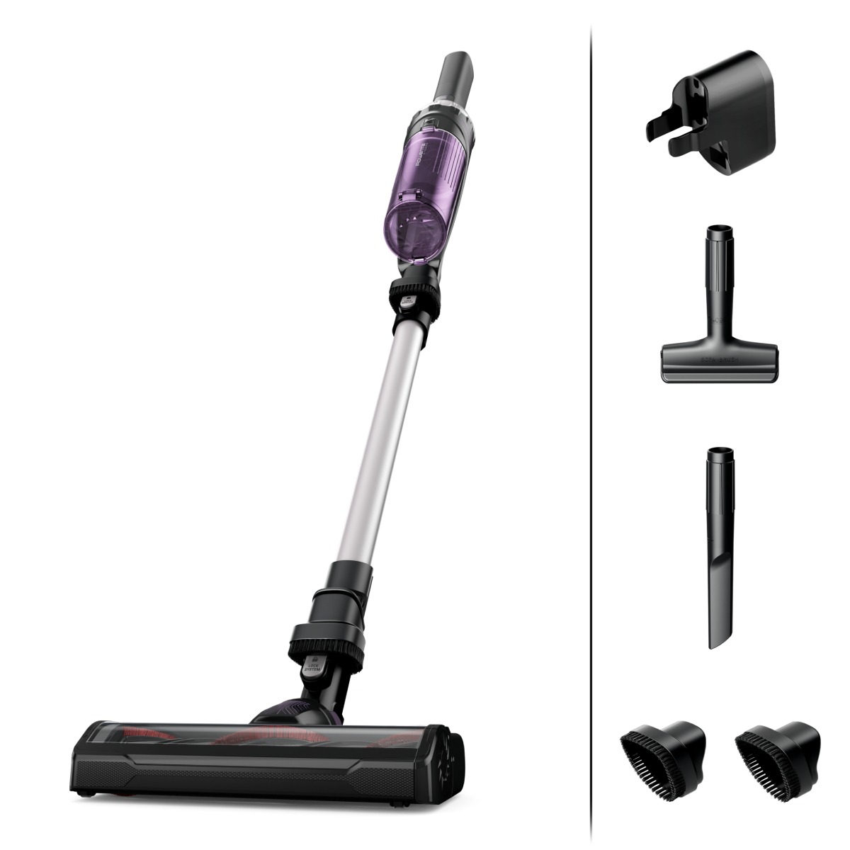 Aspirator vertical fără fir Rowenta X-Nano RH1129WO 0.5l 16.8V Autonomie maxima 40 min Negru-Mov