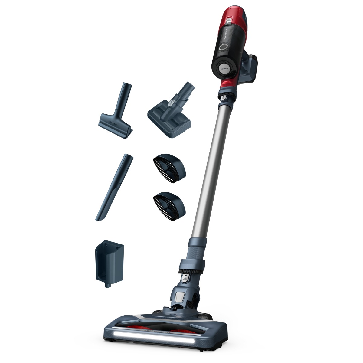 Aspirator vertical Rowenta X-PERT 6.60 RH6877WO  2 in 1  autonomie 45 minute  mod Eco  functie Boost  rosu & gri