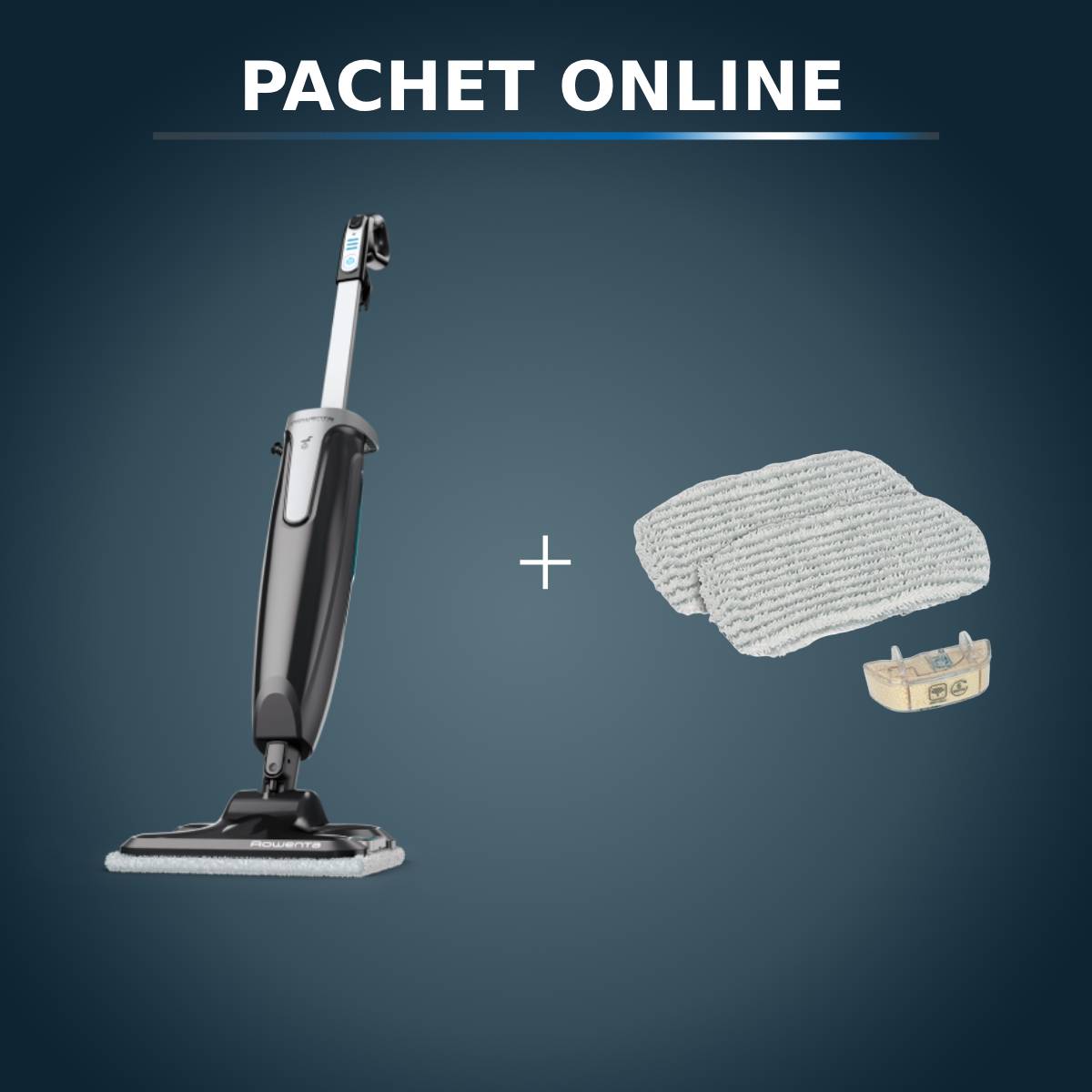 Pachet PROMO Mop cu abur Rowenta Steam Power RY6555WH & Kit de intretinere 2x Filtru anticalcar Rowenta ZR006501