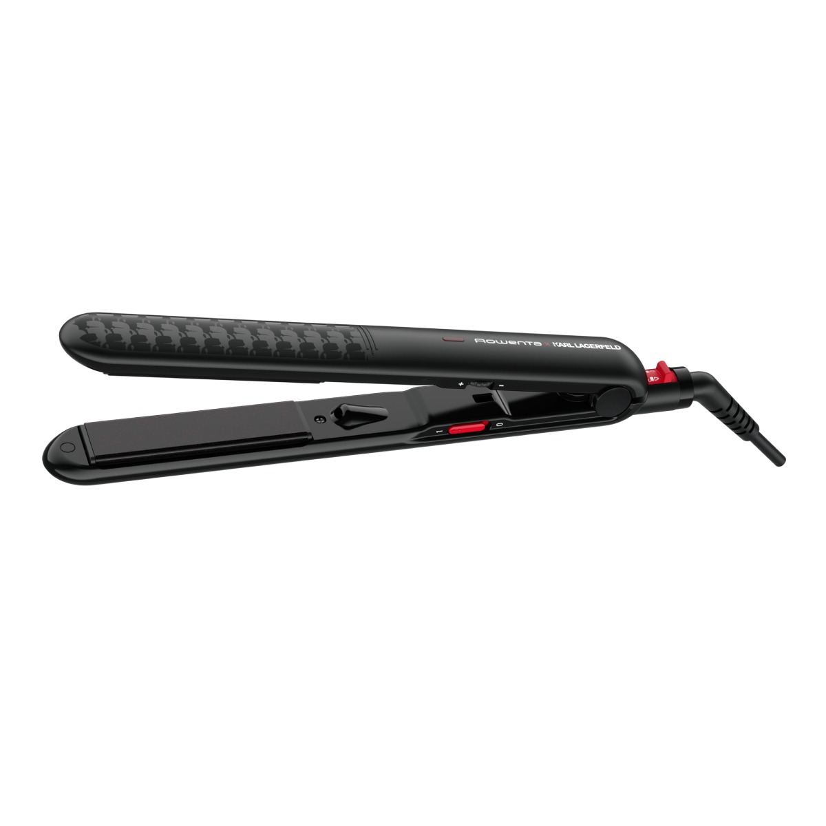 Placă de păr Rowenta Karl Lagerfeld Optiliss SF321LF0  Keratin & Glow  plăci flotante  încălzire rapidă  230 grade  negru